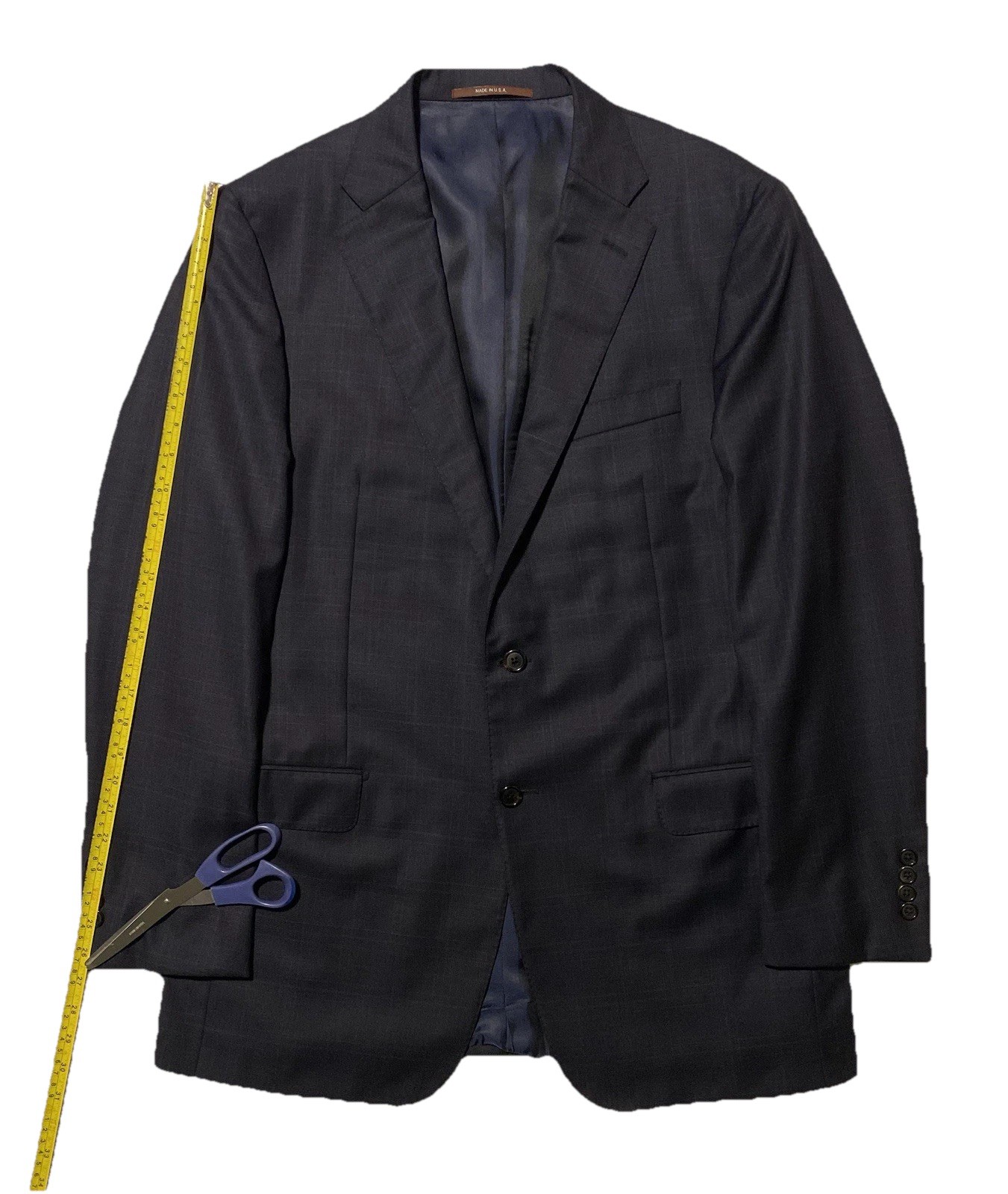 Hickey Freeman Beacon 2-Piece Men Suit Plaid Worsted Wool Size 42L-35 Made USA