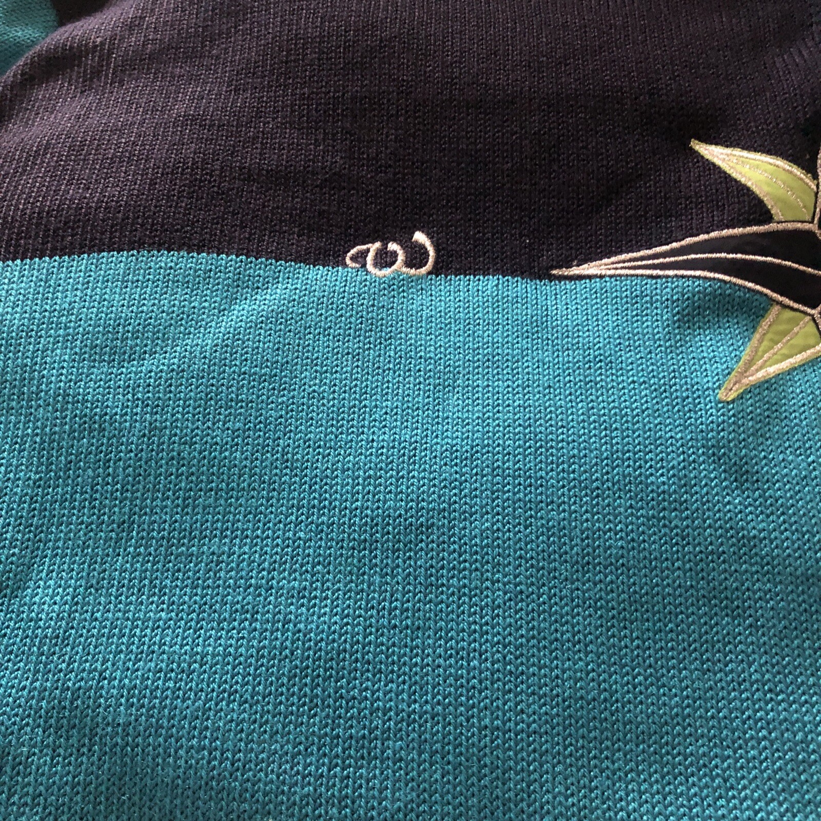 VINTAGE YARELL GREEN/BLUE/BLACK KNITTED JUMPER – SIZE 14 NEW WITHOUT TAGS