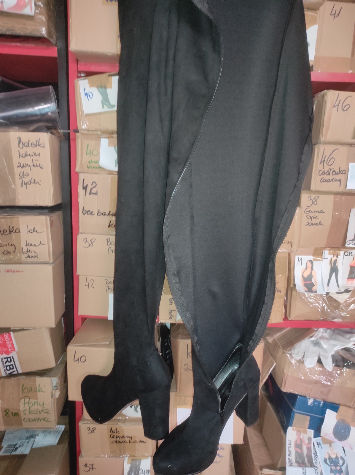 Suede Stretch Over The Knee Boots In Many Colours 11cm Block 37 38 39 40 41
