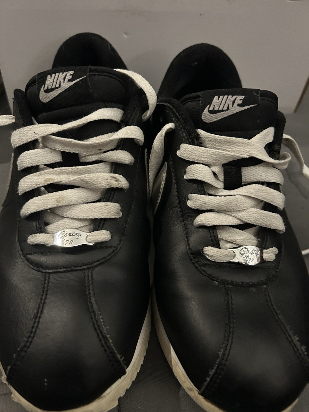 Nike Cortez Black And Silver Size 9