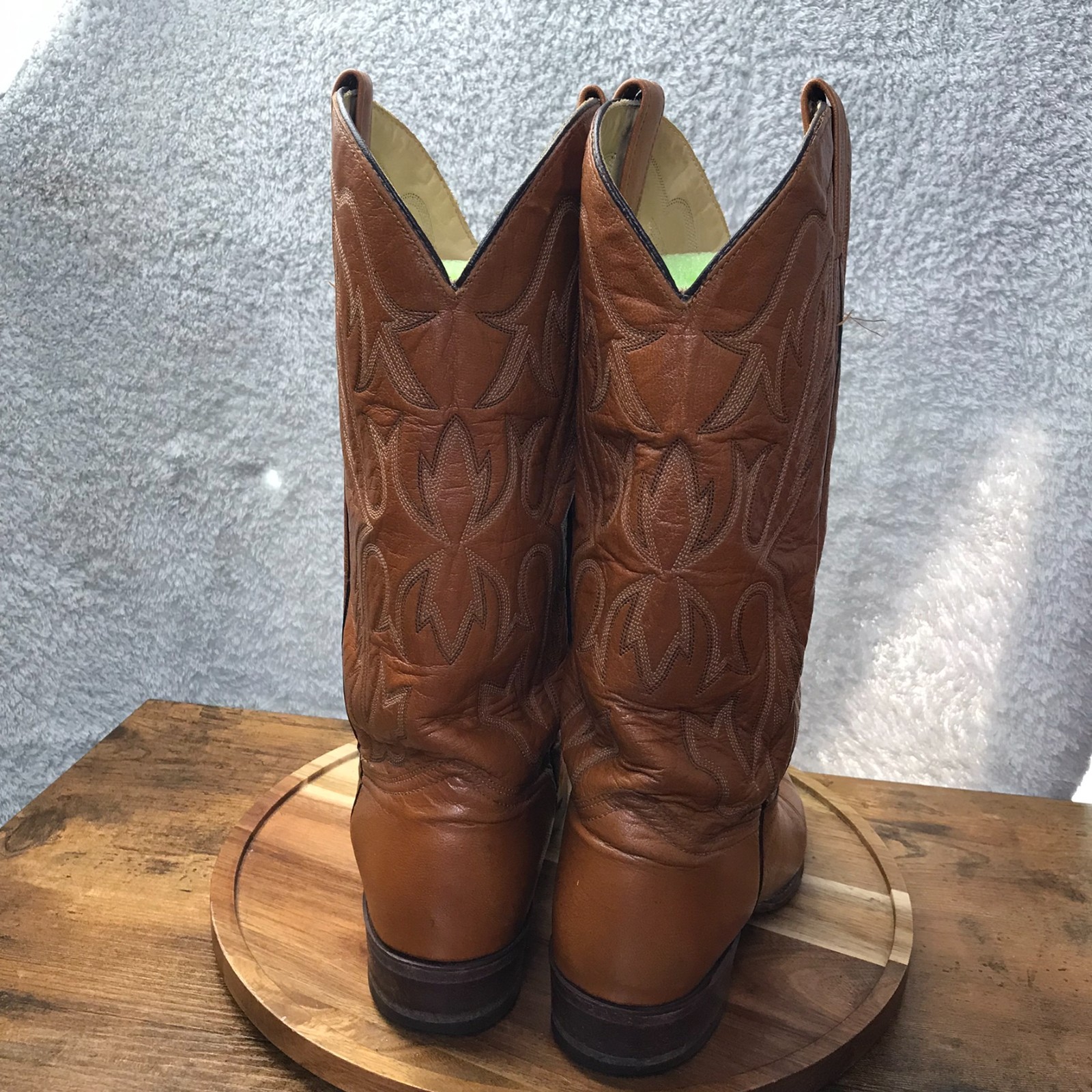 Drover J Chisholm Western Boots Mens 10.5D Brown Leather All American Made Rodeo