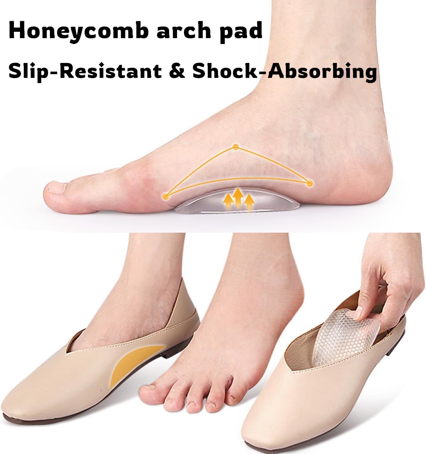 Comfortable Arch Support Inserts for Sandals & Sneakers – 3 Multicolor Pairs