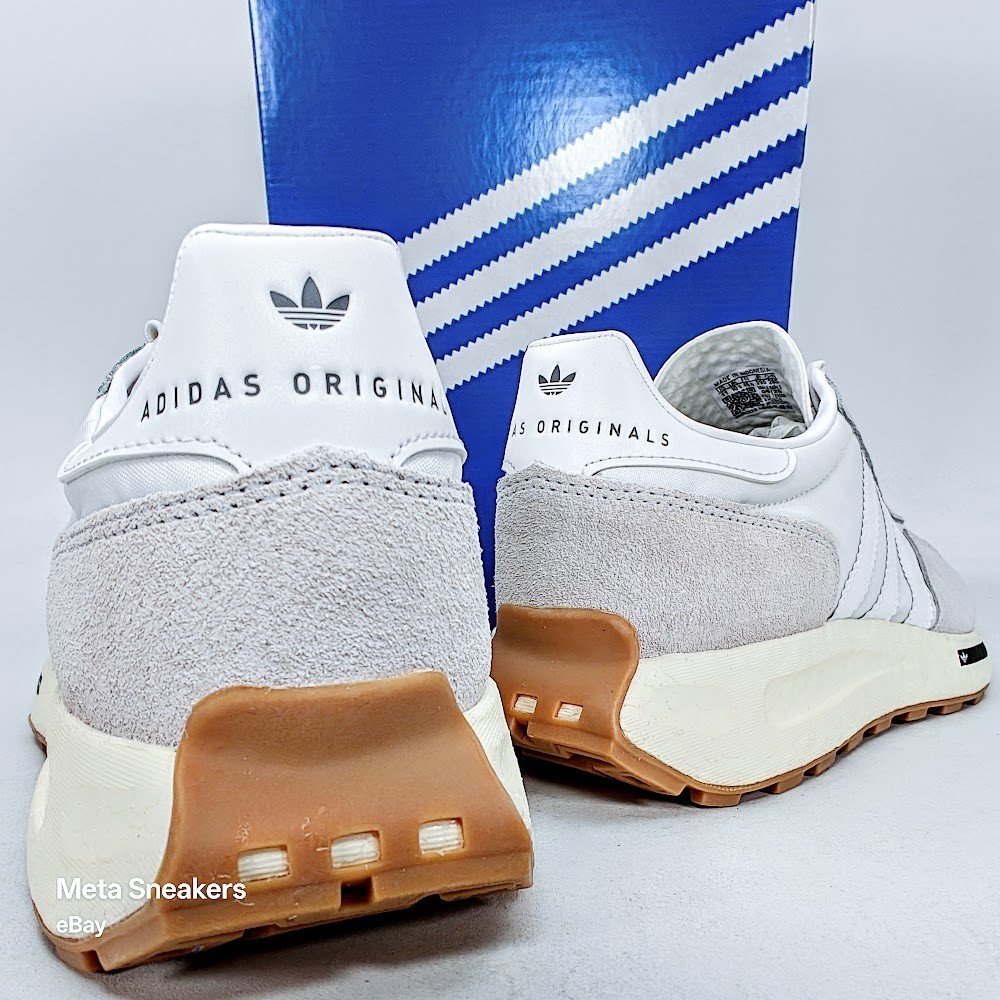 Adidas US 10 Men’s White Silver Gum Boost Retro Runner Retropy E5 H03075 New