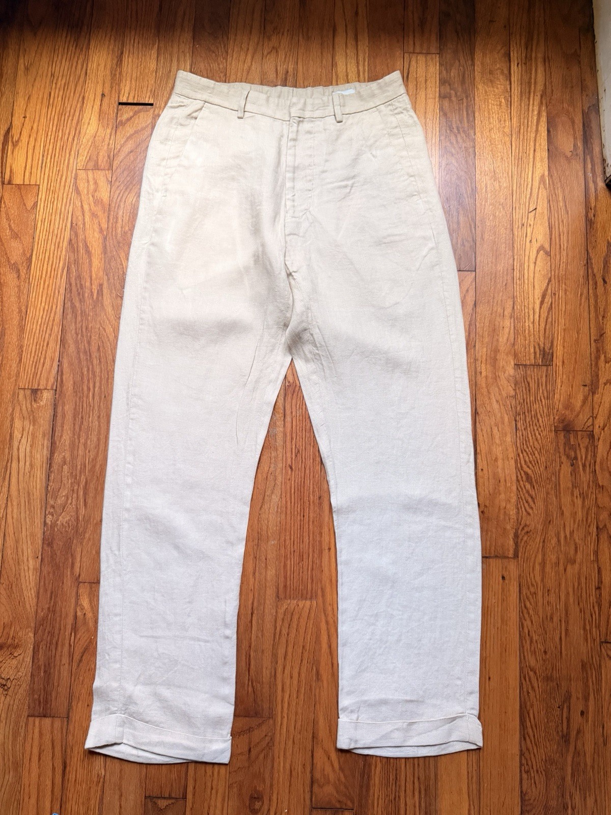 Murano Baird McNutt 100% Linen Pants Trousers Men 30×30 Straight Flat