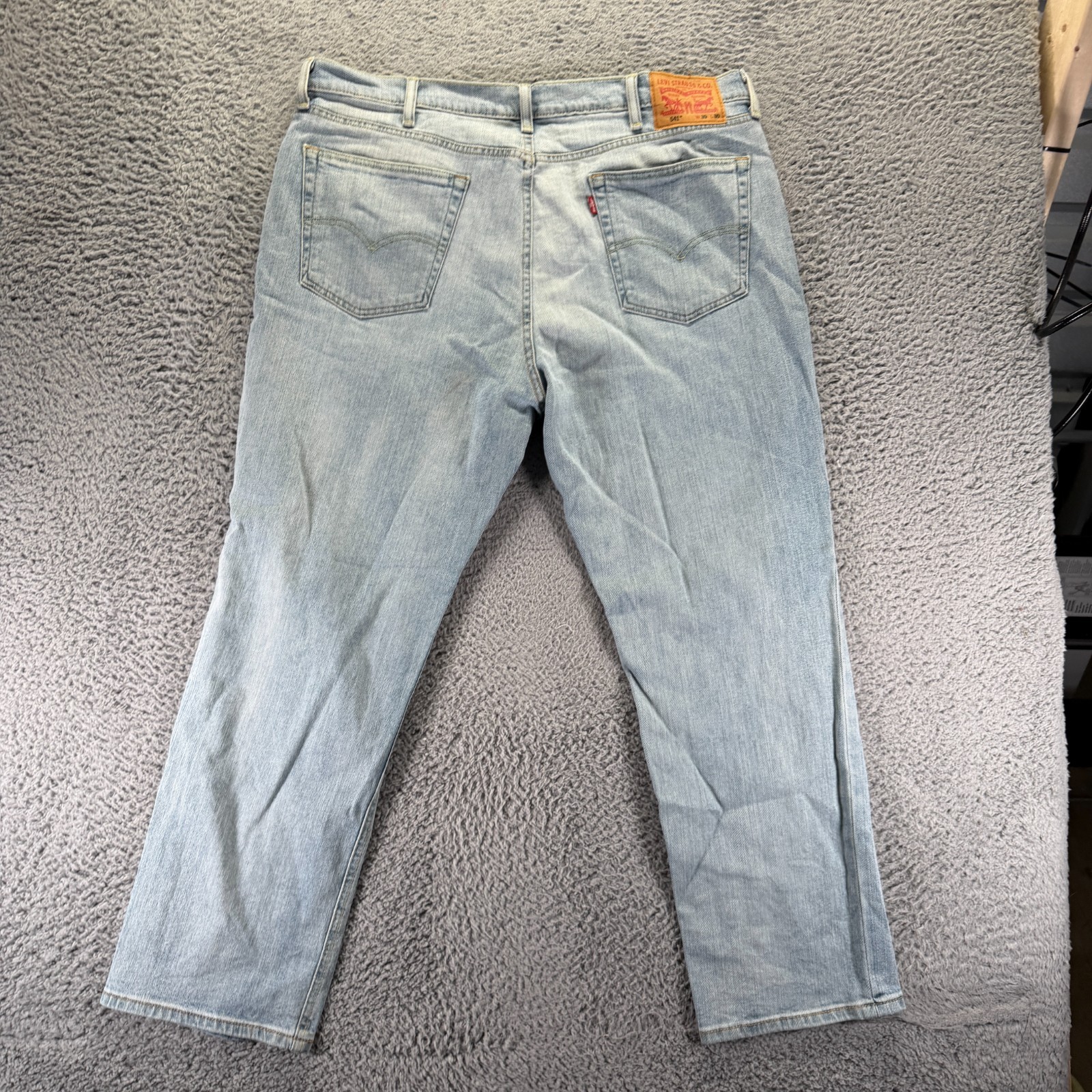 Levi’s 541 Jeans Men’s 40×29 Blue Cotton Denim Tapered Athletic Faded Stretch