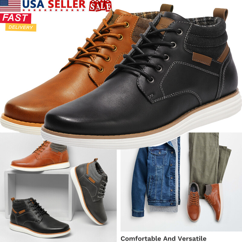 Men’s Chukka Boots Lace Up Dress Casual Formal Waterproof Shoes US Size 6.5-13
