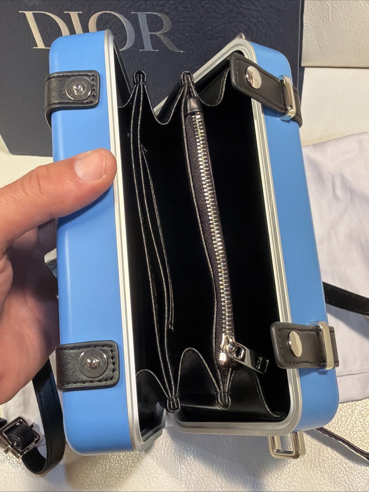 RIMOWA Personal Aluminum Cross-Body Clutch Bag – Blue