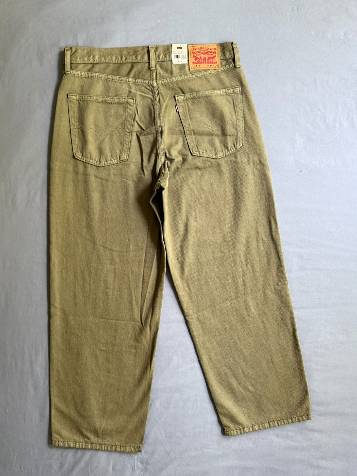 Levi’s Men’s 578 Baggy Jeans Khaki Brown W34 L30 100% Cotton NWT