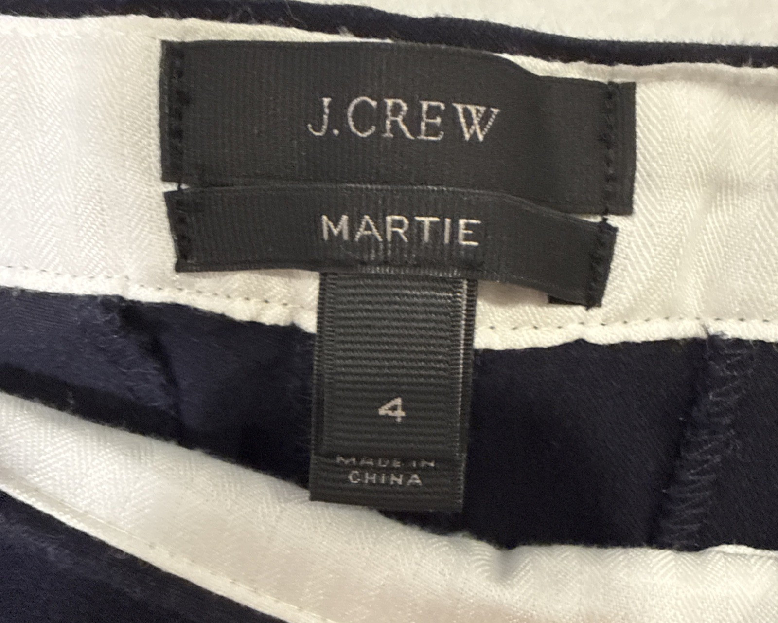 J Crew Black Martie Style Pants Sz 4 Flat Front Side-Zipper Closure Minimalist