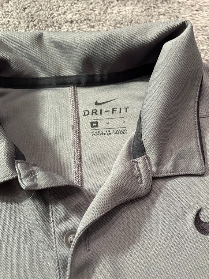 Nike Dri-FIT Golf Polo Men’s M Heather Grey Performance GUC