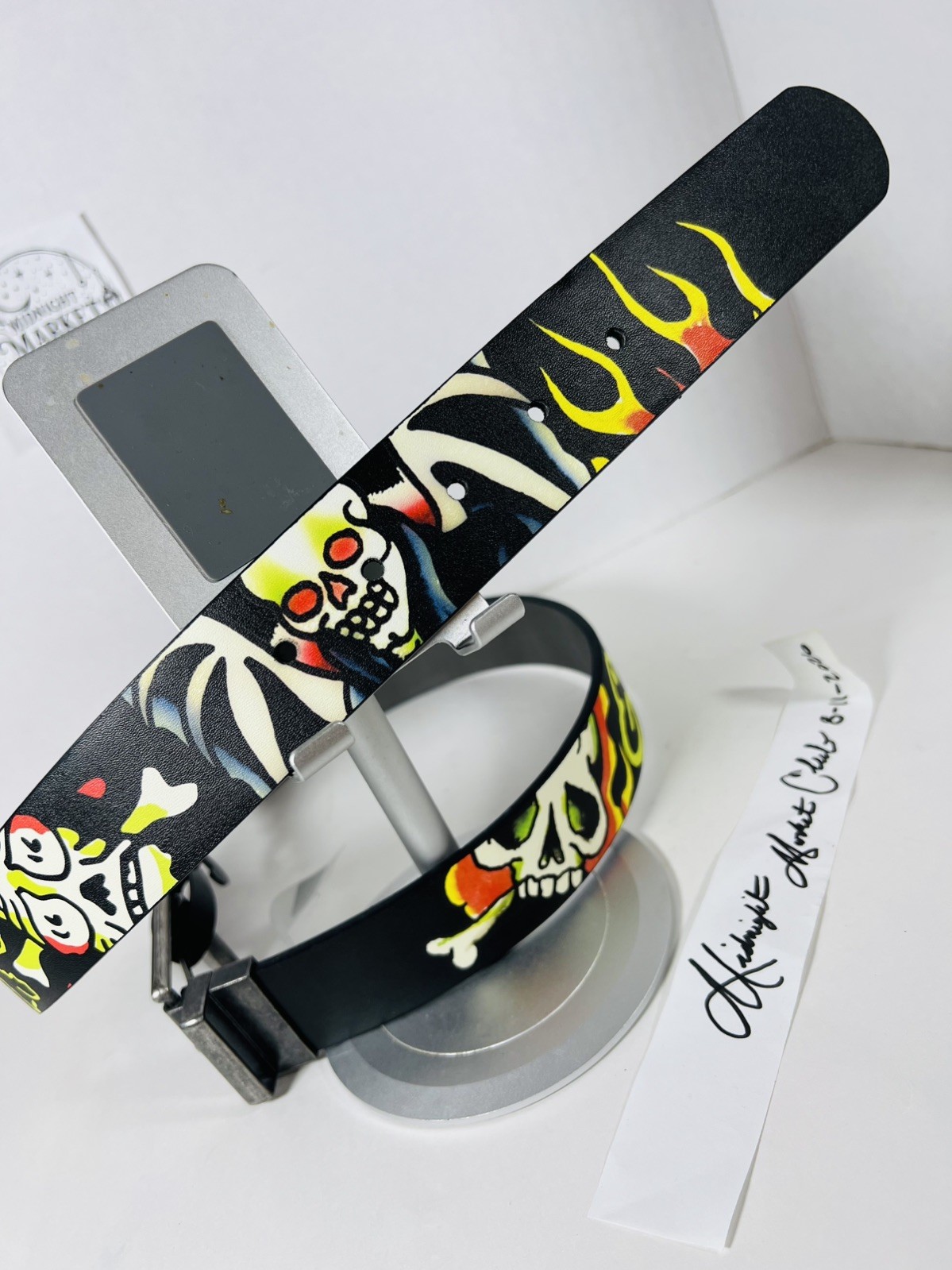 NWT Ed Hardy Men’s Skull Tattoos Reversible Leather Belt SZ 34 Punk Rock Y2K