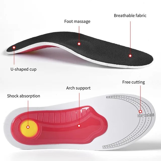Orthotic Shoe Insoles Inserts Flat Feet High Arch Support for Plantar Fasciitis