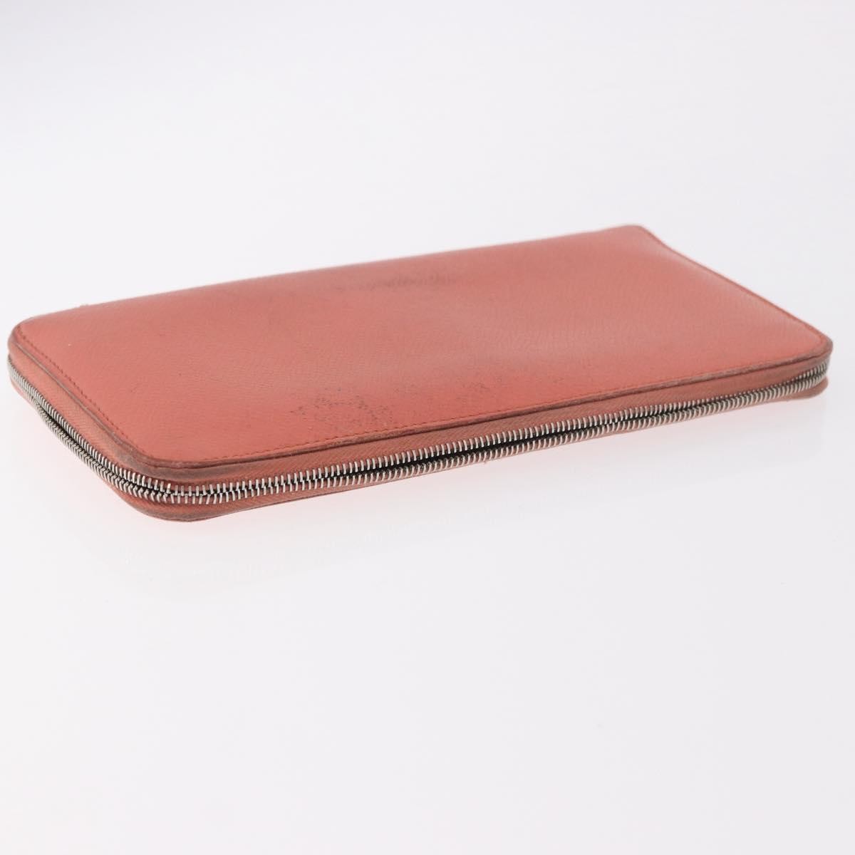 HERMES Pouch Canvas Leather 5 Set Beige Pink Purple Auth ti3991