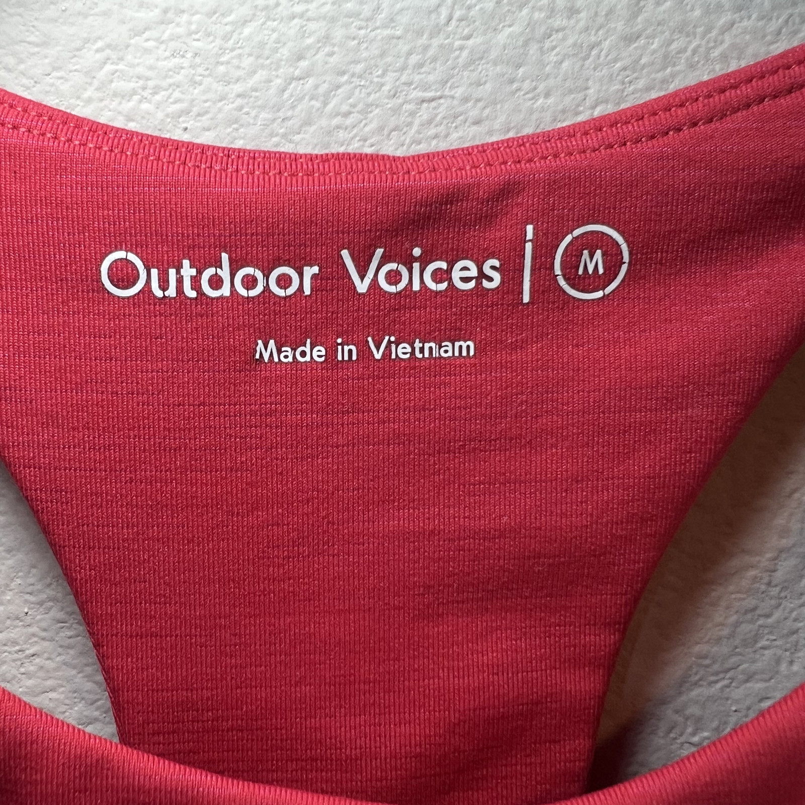 Outdoor Voices Longline Sports Bra Red Cropped Top Lined Gym Yoga Sporty Medium