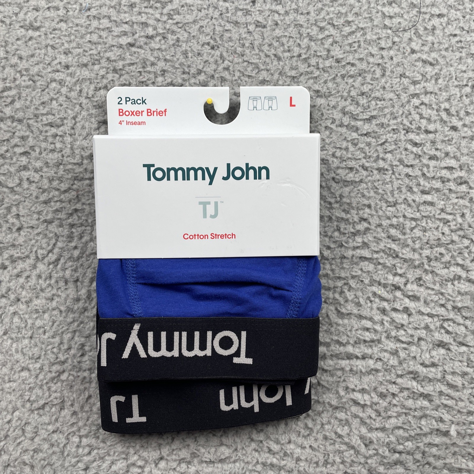 Tommy John Mens Underwear Large 1 Blue 1 Black Boxer Briefs Cotton Basics 2 Pack