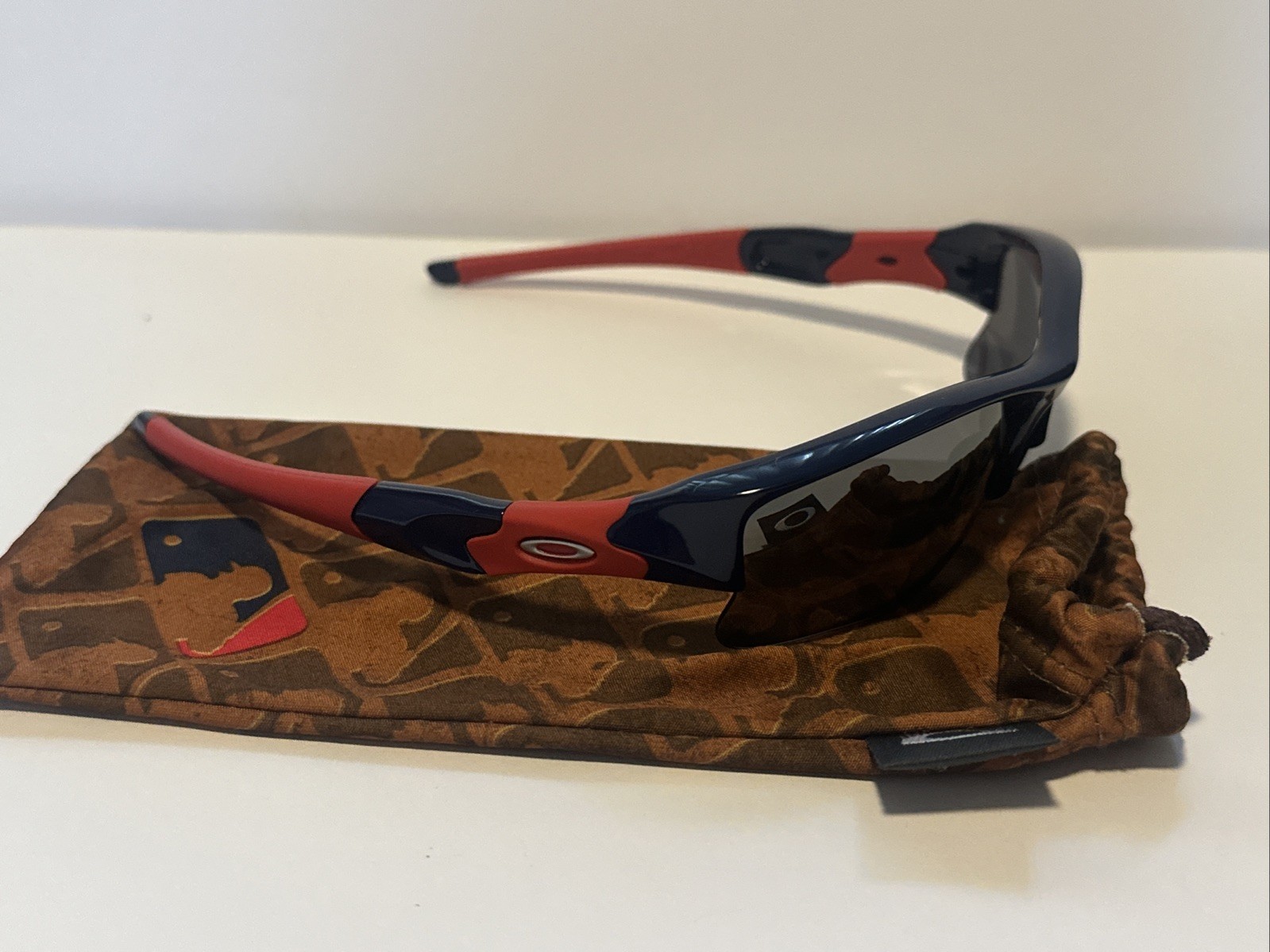 Rare Oakley Flak Jacket XLJ Special Edition MLB Sport Sunglasses Blue Red-24-068