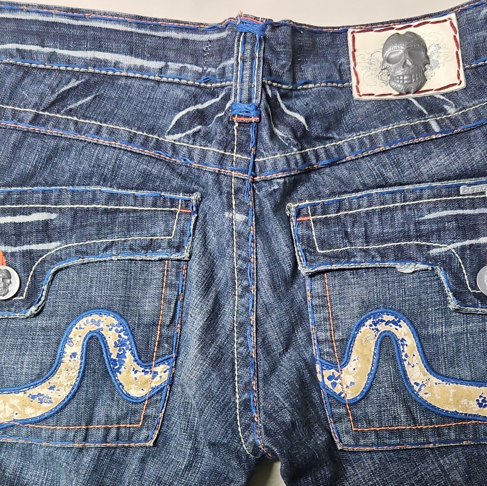 Laguna Beach Men’s Dark Wash Blue Denim Flared Jeans Regular Fit 5-Pocket