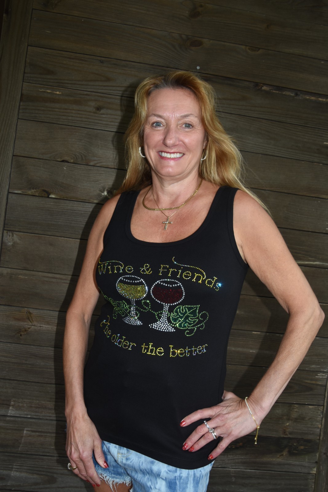 Wine & Friends rhinestone bling shirt or tank XS S M L XL XXL 1X 2X 3X 4X 5X