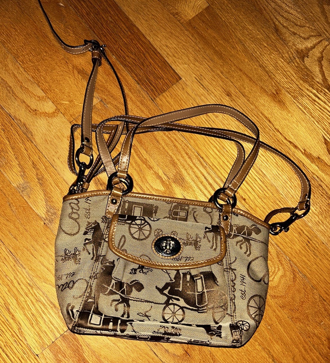 VTG Coach Leah Small Crossbody F14855 Convertible Shoulder Handbag Purse Satchel