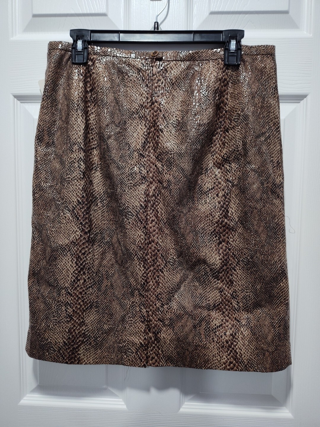 Harve Benard Vintage Faux Brown Snake Skin Pencil Skirt NWOT Lined Size 14