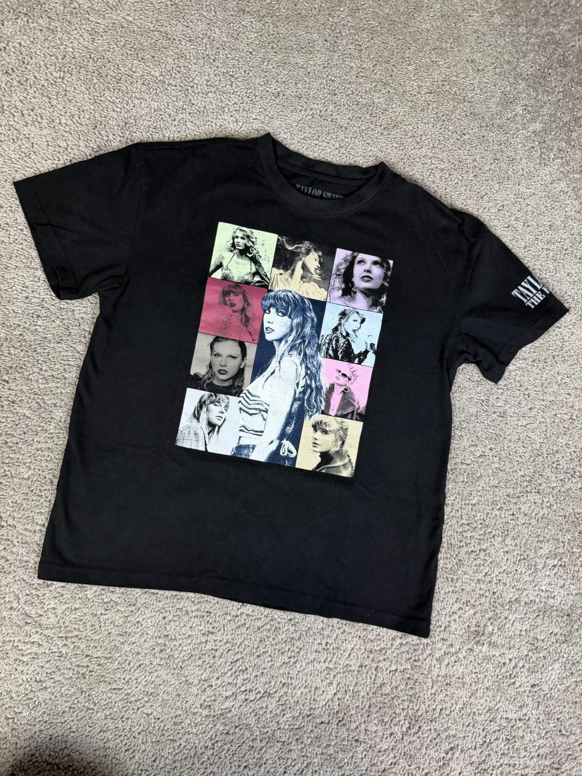 Taylor Swift Shirt Mens M Black The Eras Tour Graphic Crew Neck Tagless Cotton