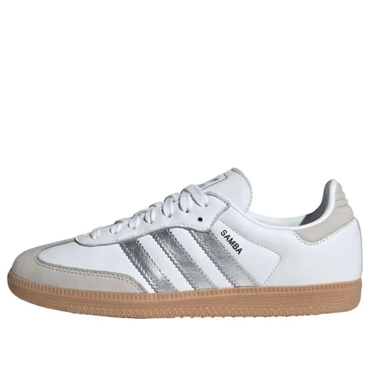 NWOB ADIDAS Samba OG W White Silver Metallic grey sz9.5 JI2725