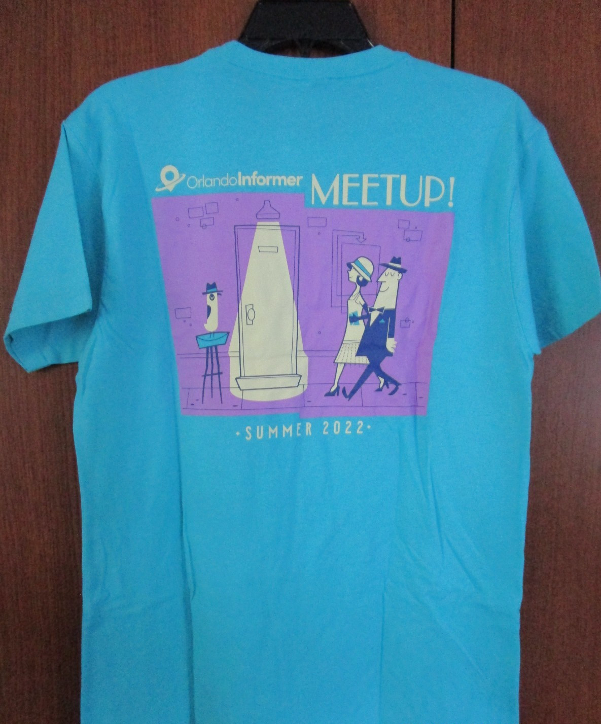 Orlando informer Meetup Summer 2022 Medium Tee Cotton Poly Bust 38 Length 27 in