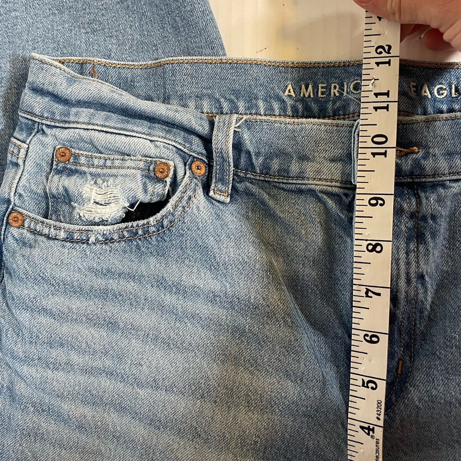 American Eagle Strigid Jeans Sz 10 Stovepipe Denim Jeans Medium Indigo