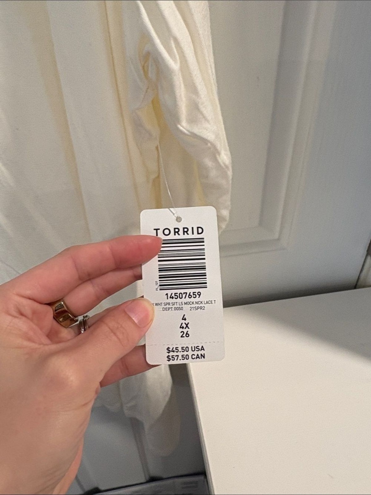 torrid Ivory Lace Yoke Knit Top
