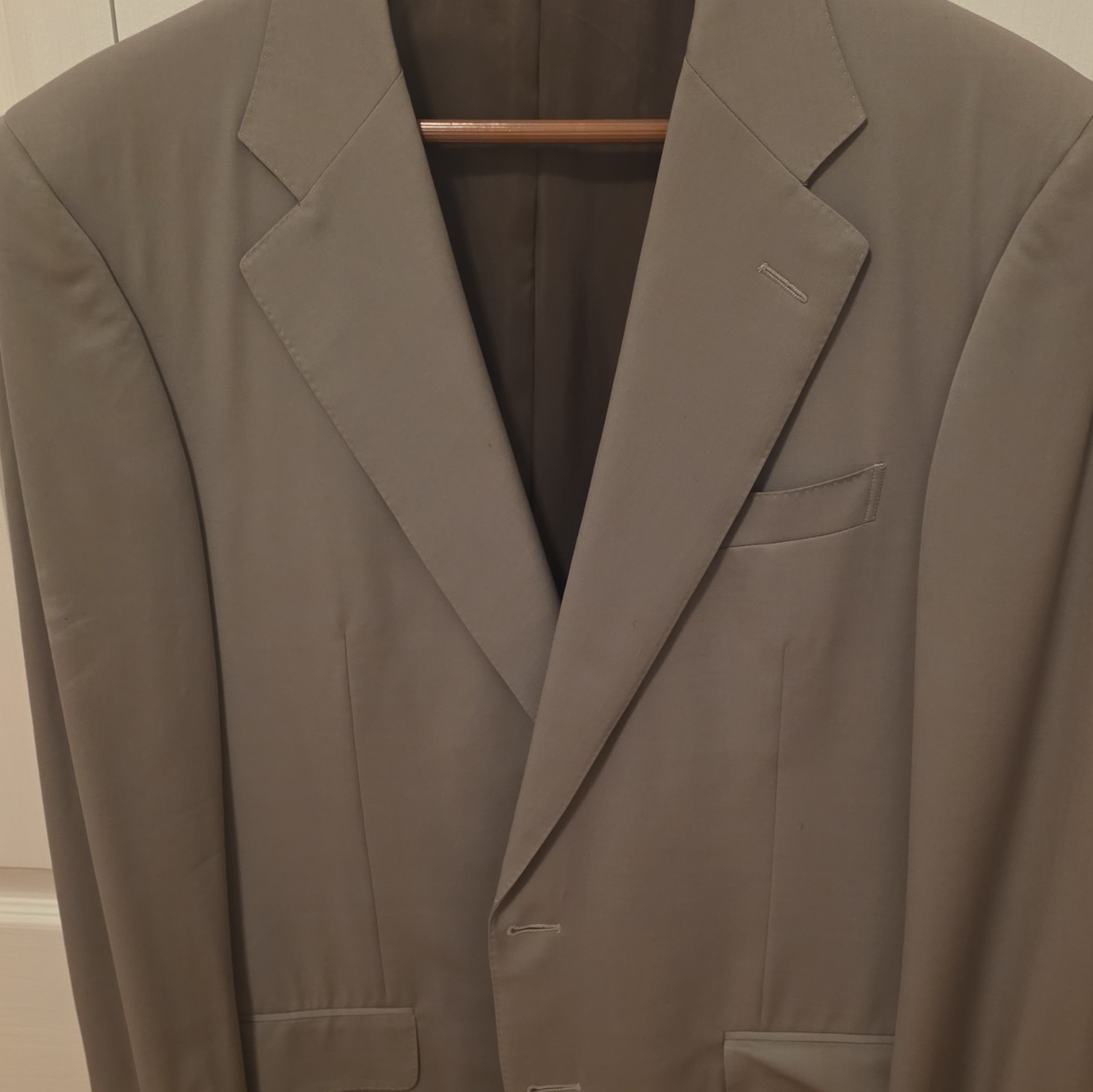 Ermenegildo Zegna Sage/ Light Green Solid Worsted Wool Suit Jacket Super 100’s