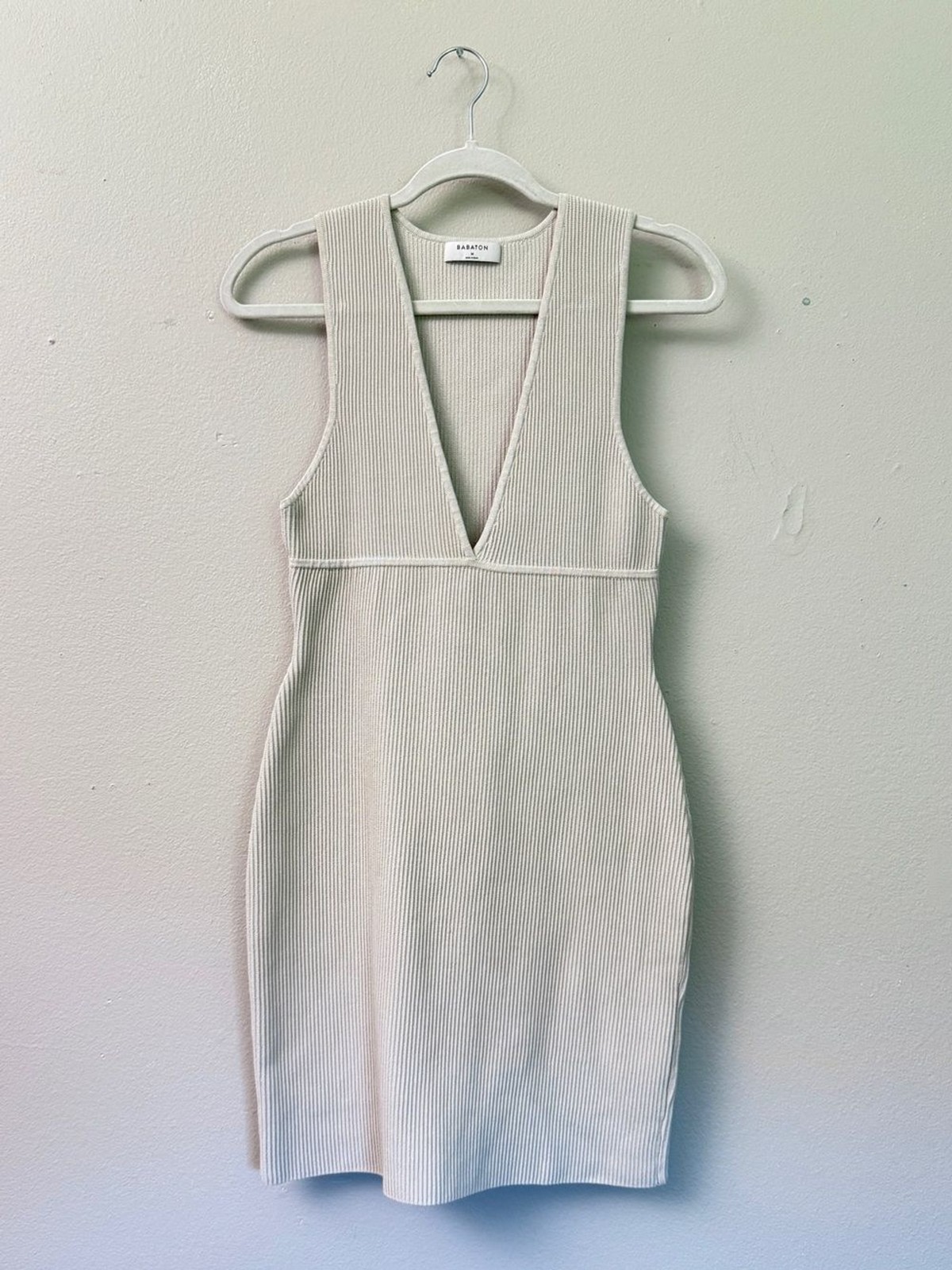 Babaton Sculpt Knit Deep V Dress Medium