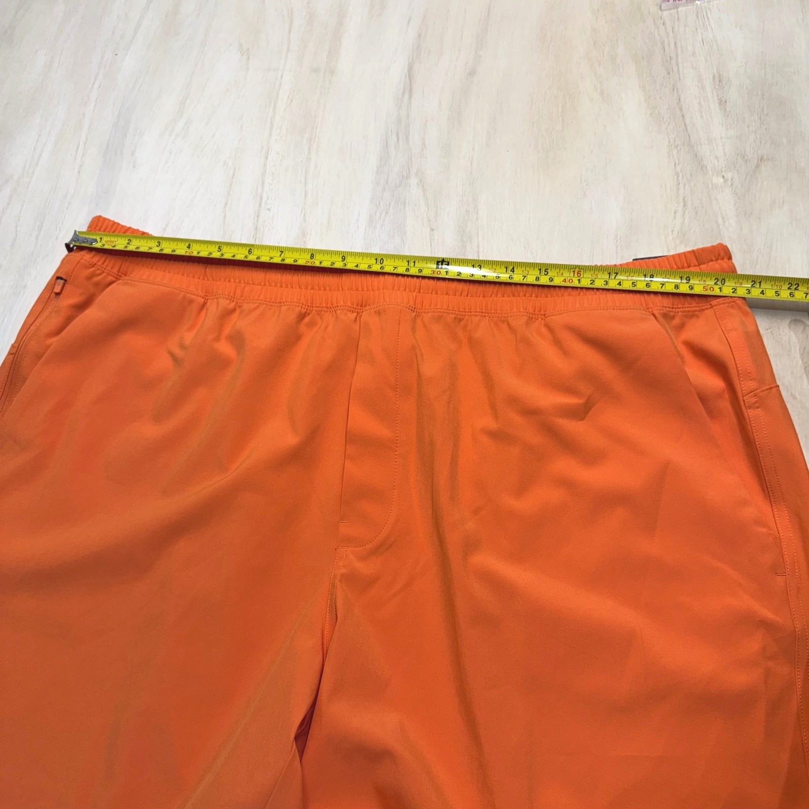 VRST Mens XXL 7″ All-In Unlined Short Tangerine Orange Stretch Quick Dry Pockets