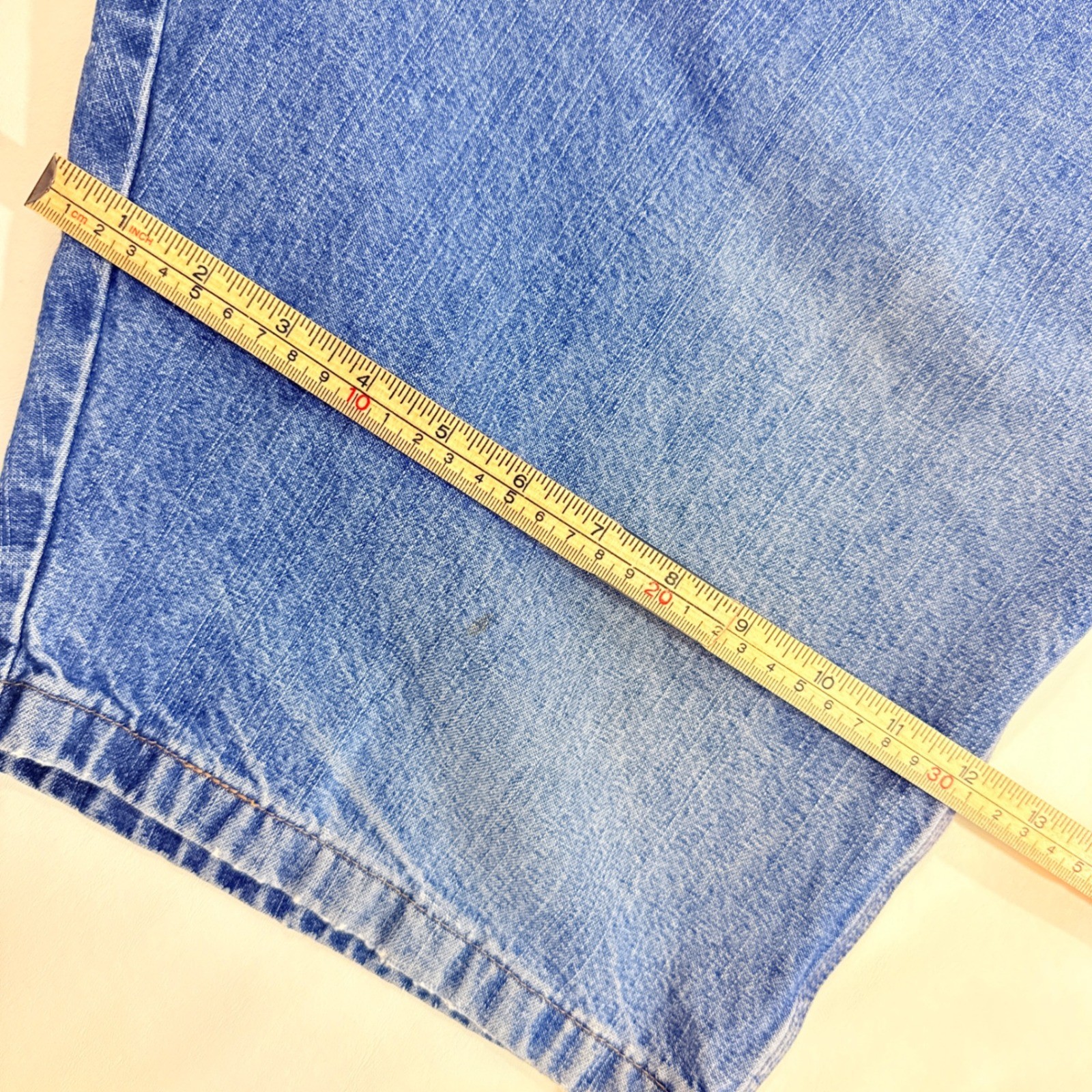 Wrangler Carpenter Shorts Men 34 Blue Good Denim Utility Workwear Hammer Loop