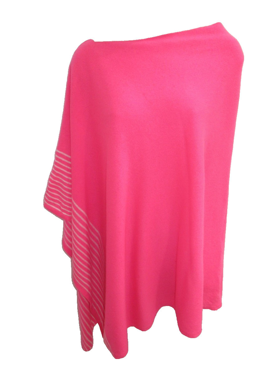 Vineyard Vines 90% Wool 10% Cashmere Bright Pink Poncho
