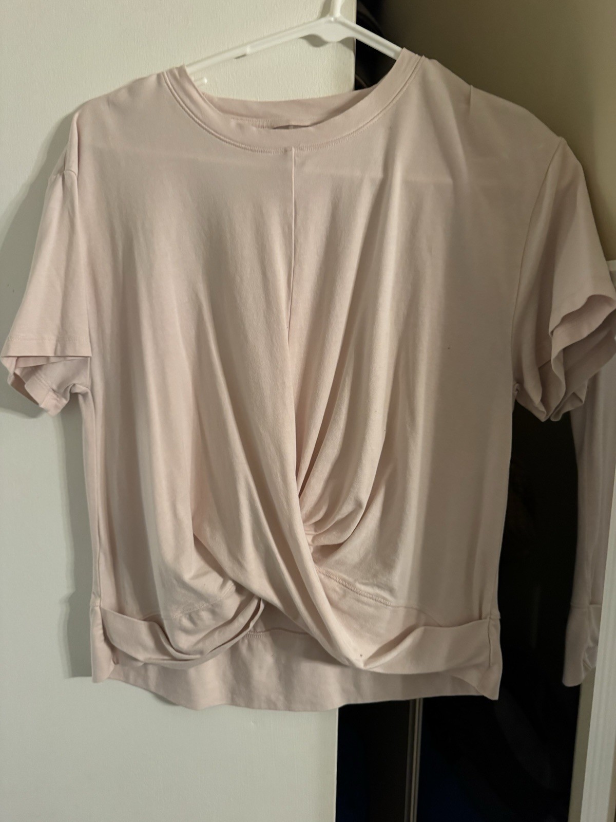 CALIA by Carrie Underwood Women’s Solid White Twist Front Crew Tee M Stretch