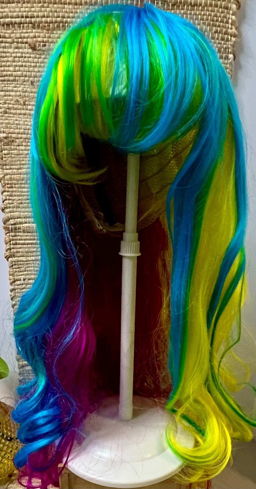 Leg Ave. Wig Rainbow Colored Long Synthetic Fiber Costume With Bangs