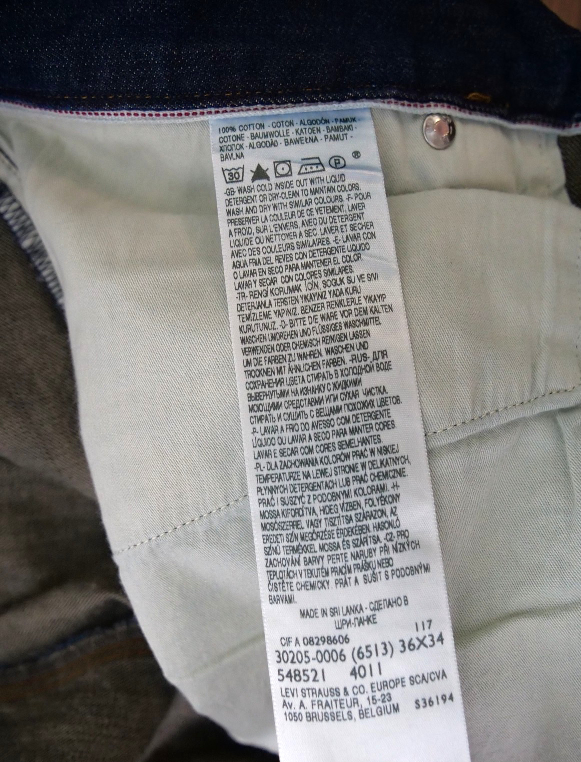 Rare Levi’s Engineered Jeans Loose Twisted Seams Cinch Back Denim Indigo 36×34