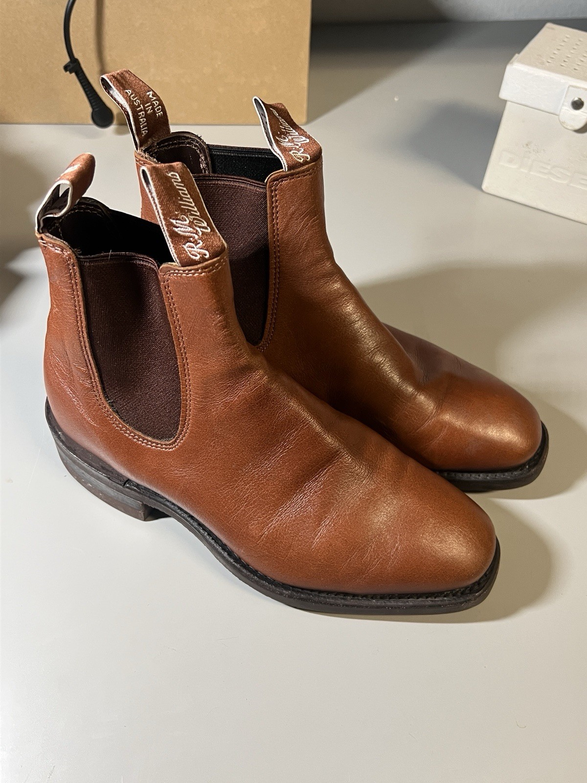 RM Williams Comfort Craftsman Brown Leather Chelsea Boots UK 3.5 / US 6
