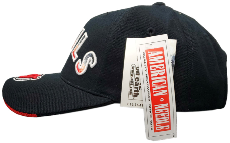 New Jersey Devils Hat Adjustable Strap 3-D Stitched Logo Black