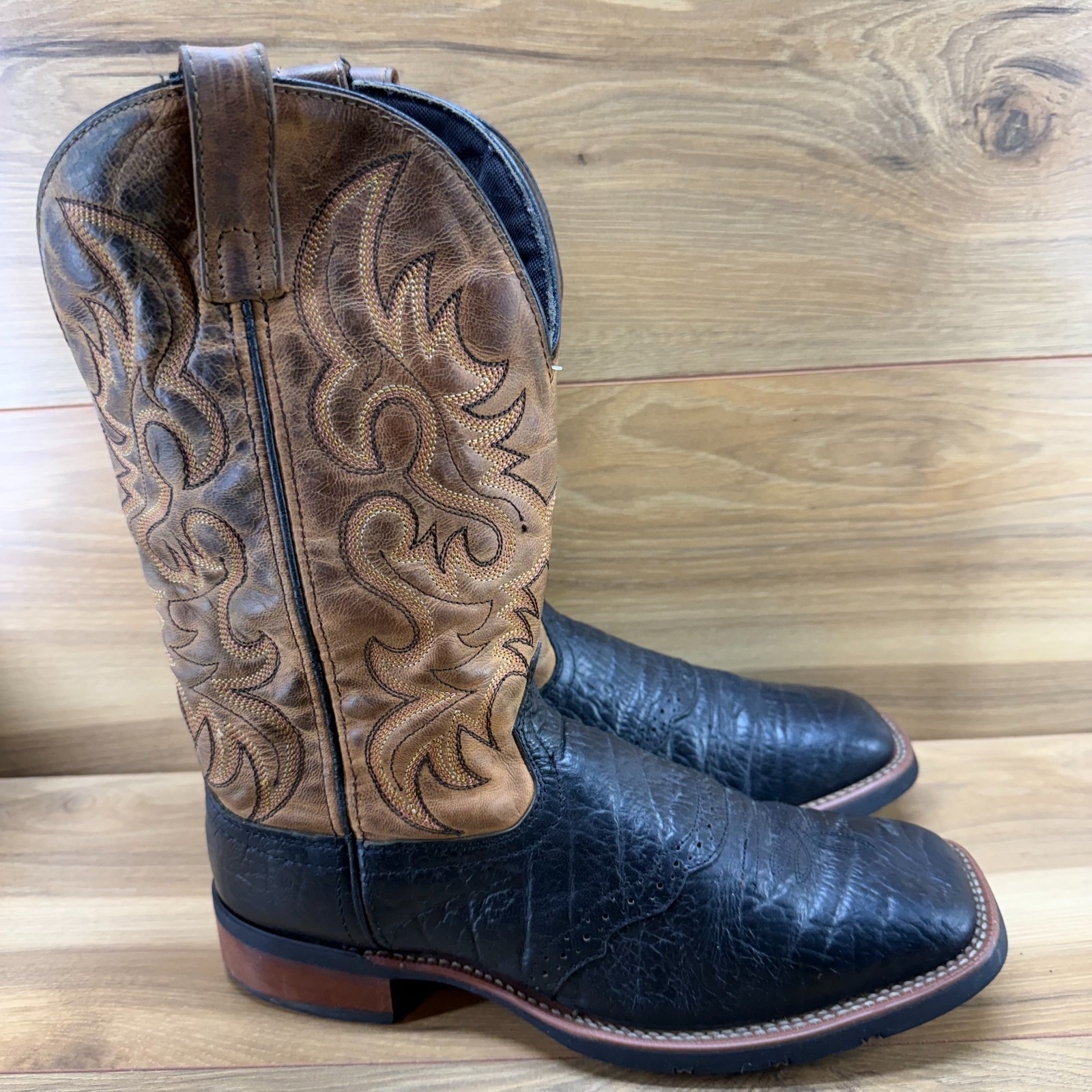 Laredo Western Square Toe Boots Mens 9 D Brown Leather Square Toe Rodeo