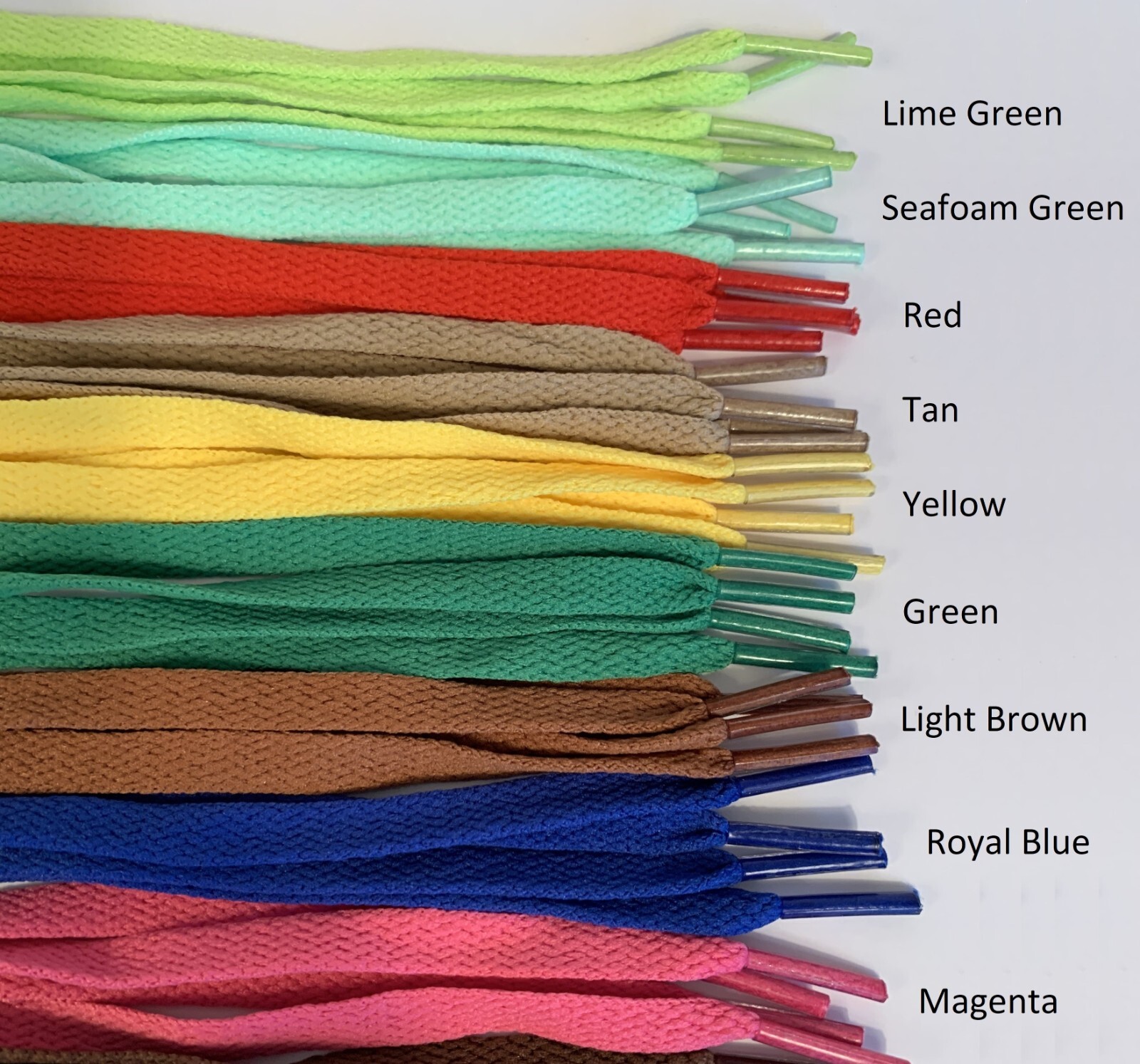 10 Pair BULK Flat Athletic Shoelaces 27 36 45 54 63 72 inch shoe lace strings