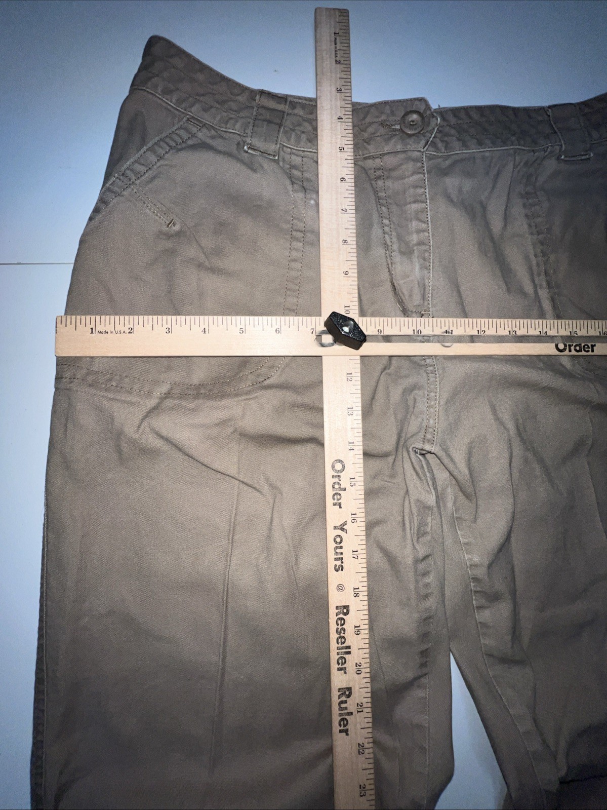 WOOLRICH Pants Woman’s Size 14 Tan/Brown Khaki 98% Cotton 2% Spandex Stretch