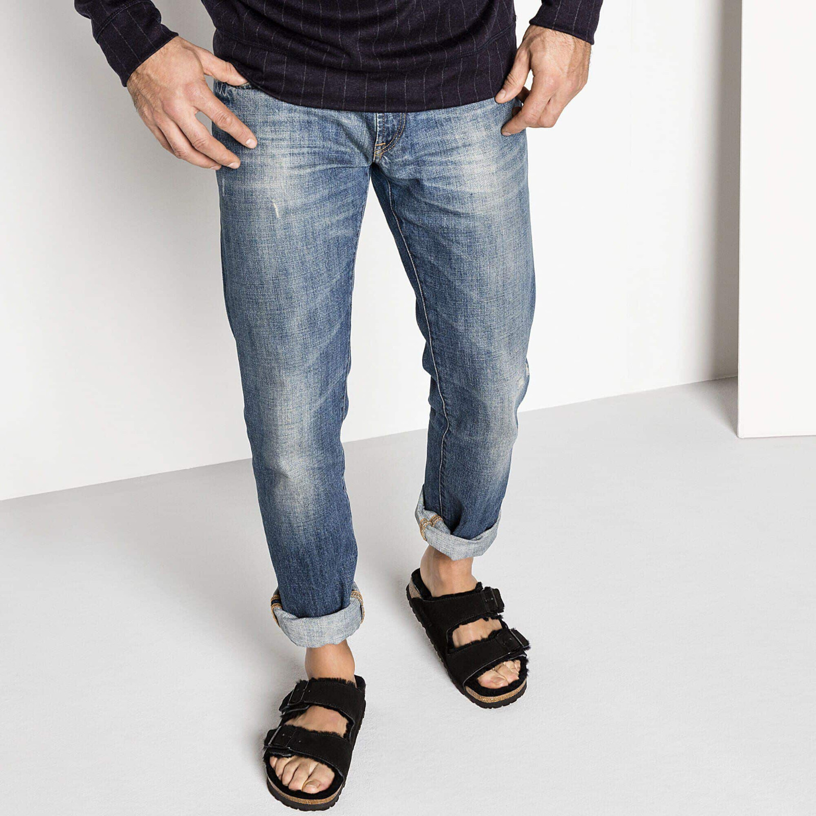 Birkenstock Arizona Shearling Suede Leather Sandals Unisex Shoes Sizes 6–9