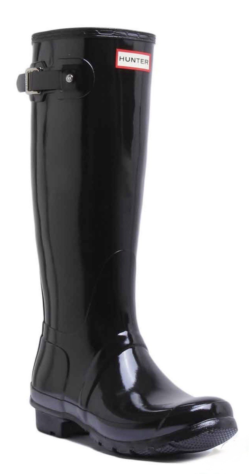 Hunter Womens 11 Boots Original Tall Back Rubber Wellies Shoes – Gloss Black New