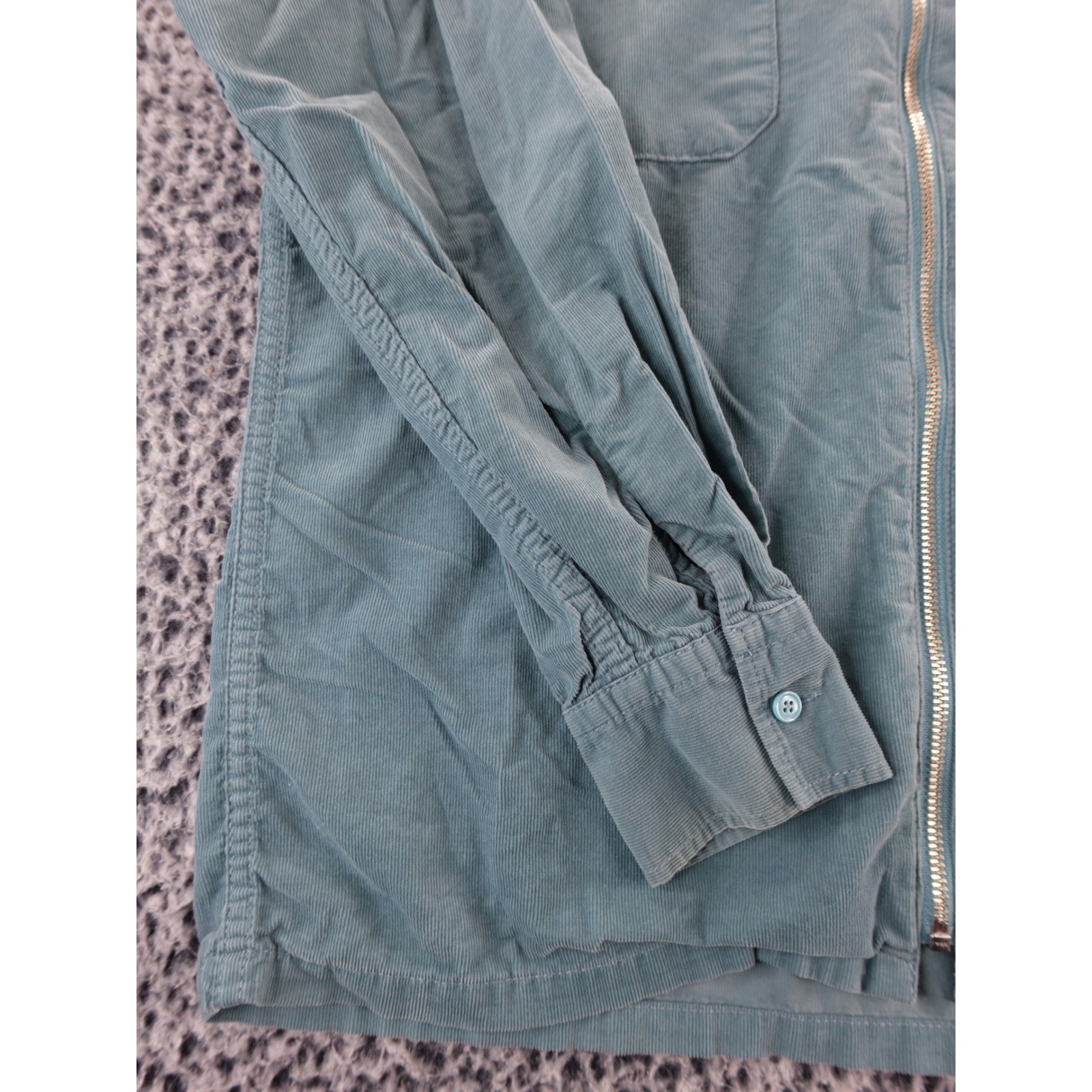 FTC Original Garments Corduroy Zip Up Shirt Jacket Teal Mens Medium