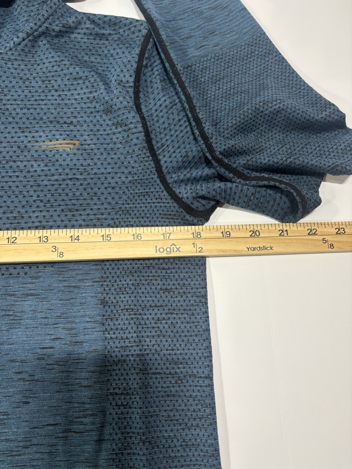 Copper Fit Men’s Activewear Blue Long Sleeve Stretch 1/4 Zip Pullover Shirt Med
