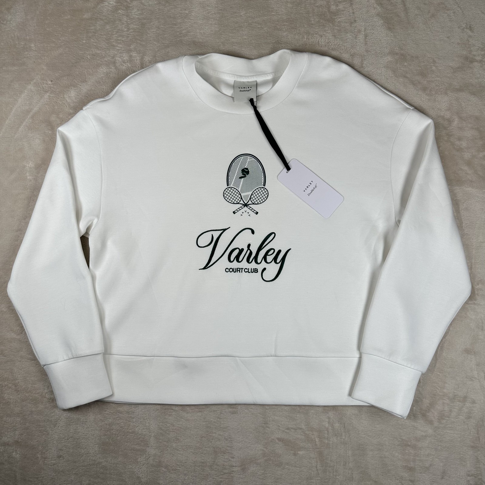 NWT Varley DoubleSoft Rasco Namesake Court Club Sweatshirt Women’s Size XL White