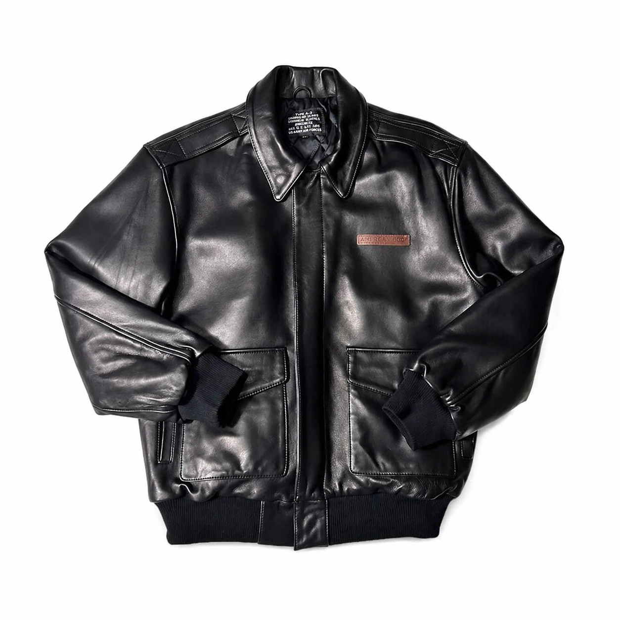Avirex A-2 Air Force Leather Jacket Deadstock Vintage Bomber Black USA Military
