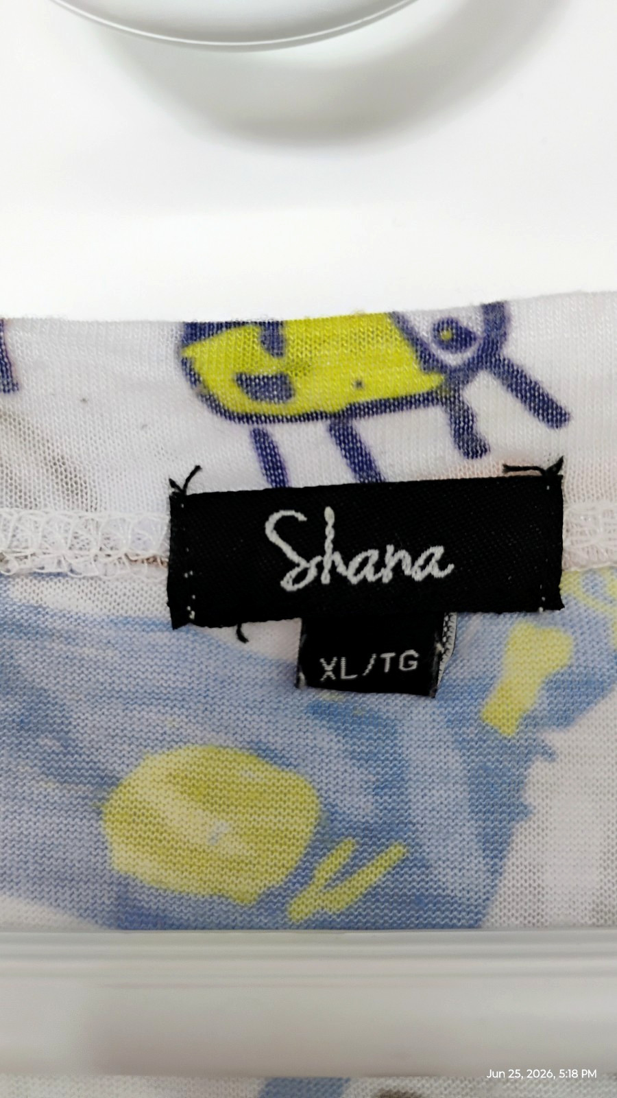 NEW Shana Cats Print Colorful Art Tunic Top V-Neck 3/4 Sleeve Size XL
