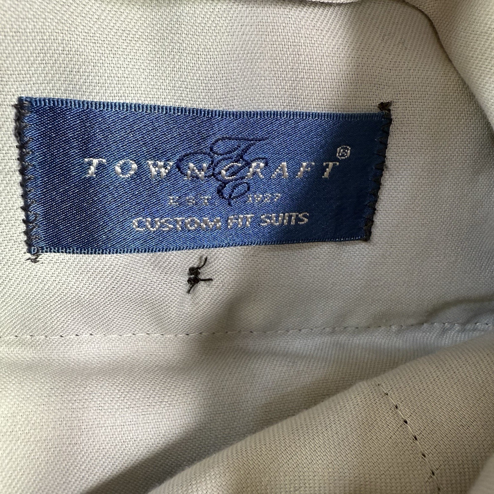 40R Towncraft Worsted Wool Blend Suit 2-Piece Men’s Charcoal Striped 34Wx30L